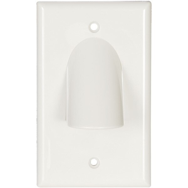 Vanco Single Gang Reversible Bulk Cable Wall Plate White